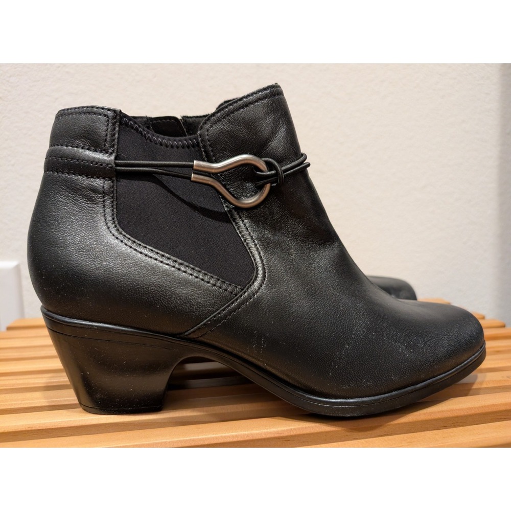 Clarks Women Shoes 9.5M Emily 2 Kaylie‎ Dress Black Leather Ankle Boots